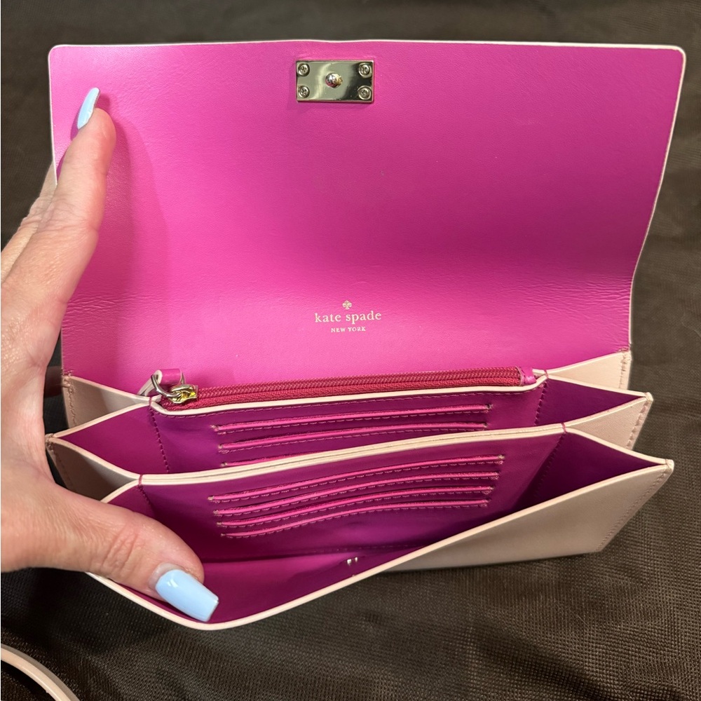 Kate spade Madison Ave pink leather flap satchel & wallet - Picture 10 of 11